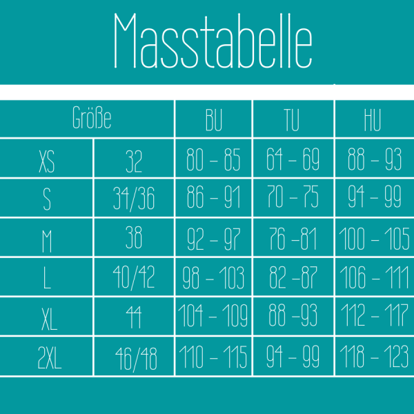 Masstabelle Oberteile