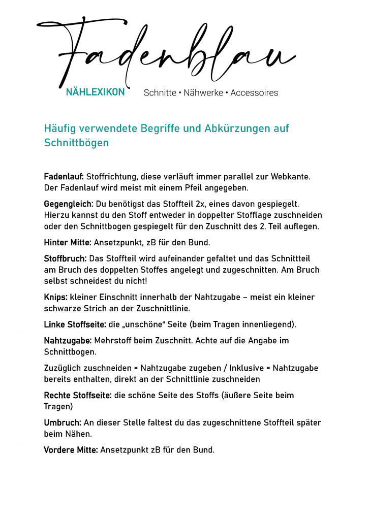 Schnittangaben